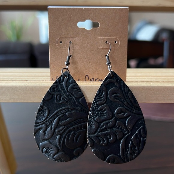 Handmade Faux Leather Earrings - Picture 1 of 1